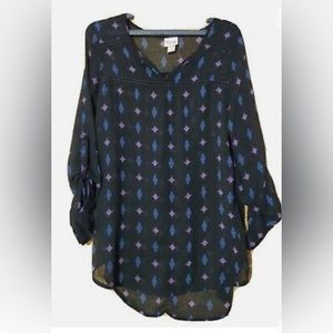 Mossimo Blouse Size L Geometric Viscose